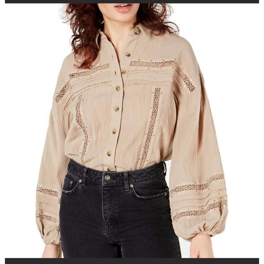 Free People Summer Stars Button Down Top Womens Size: M